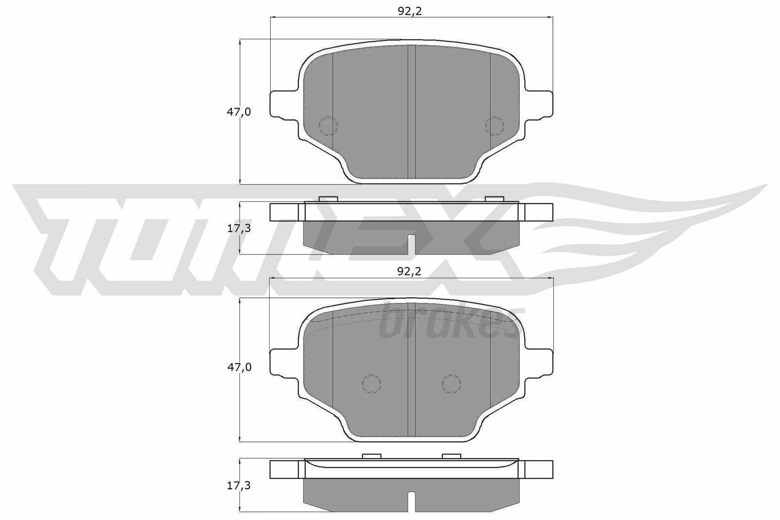 Sada brzdových destiček, kotoučová brzda TOMEX Brakes